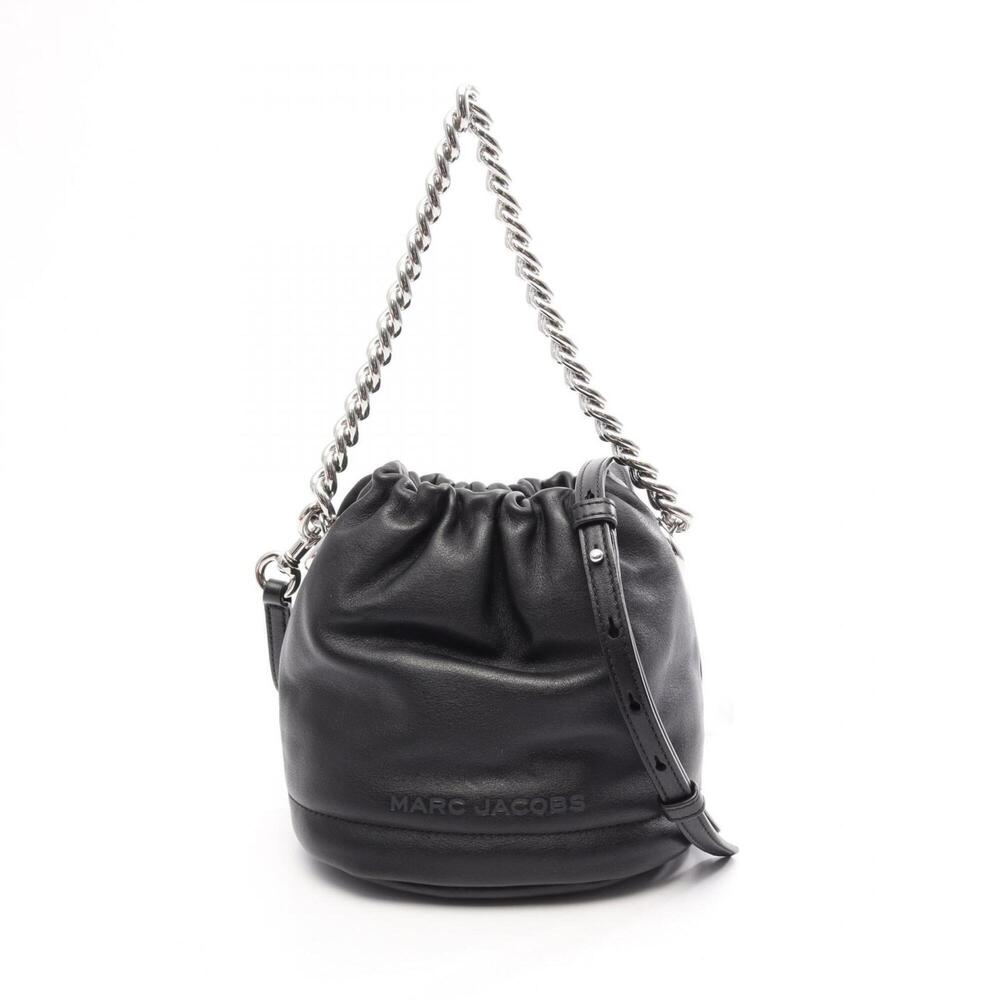 Marc Jacobs Soft Small Bucket Bag 2-Way Handbag, Leather, Women's, Black (4P3...